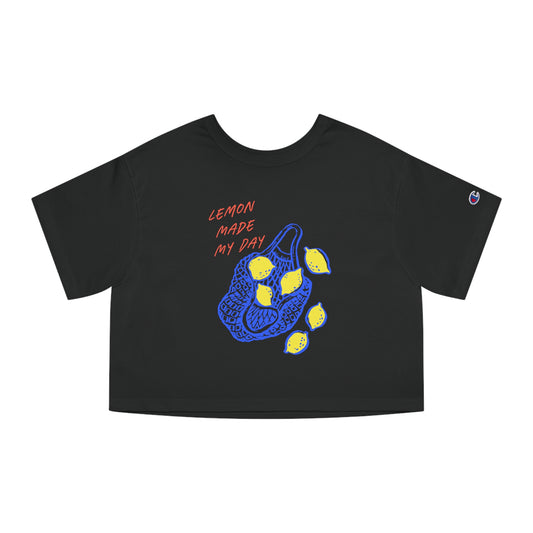 Cropped T-Shirt Featuring 'Lemon Made My Day' Design