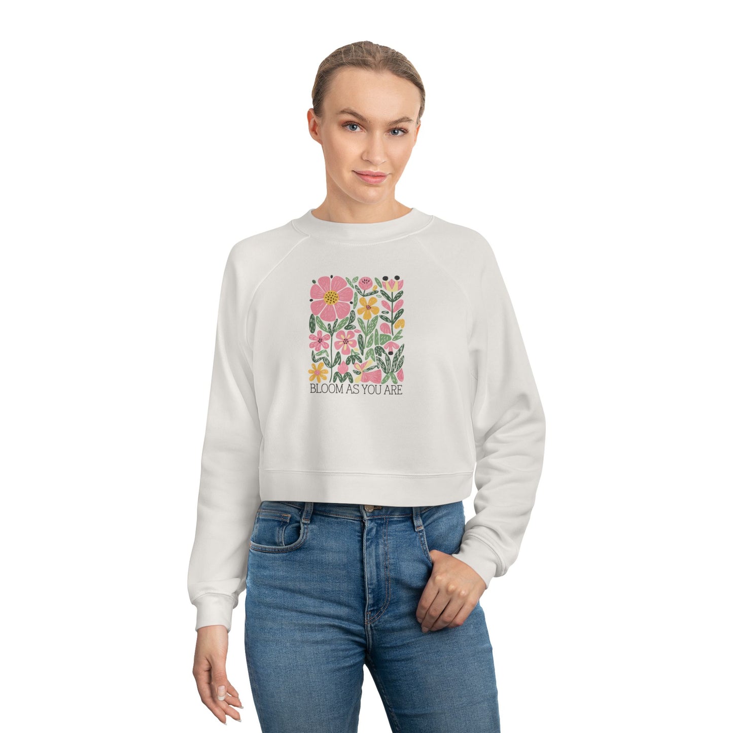 Floral Women's Cropped Pullover