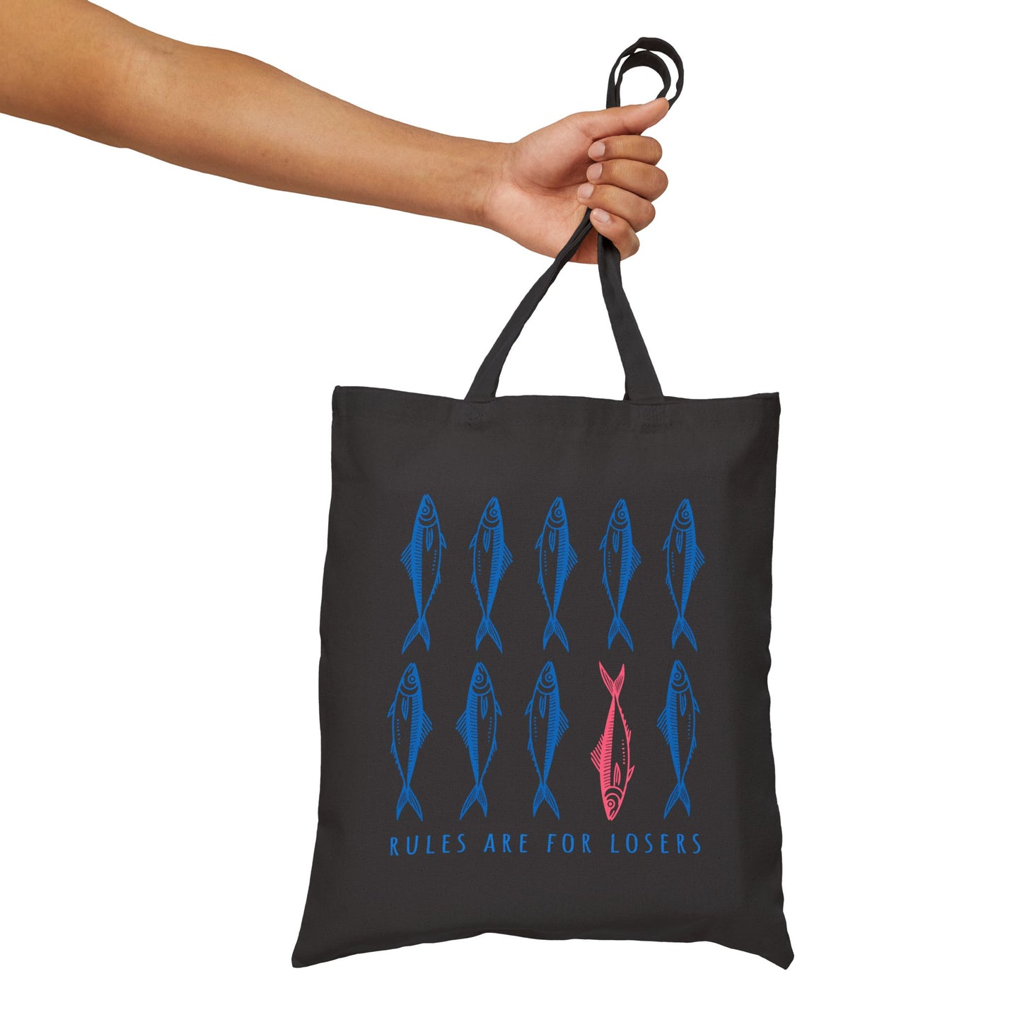 Playful Fish Art Cotton Tote Bag